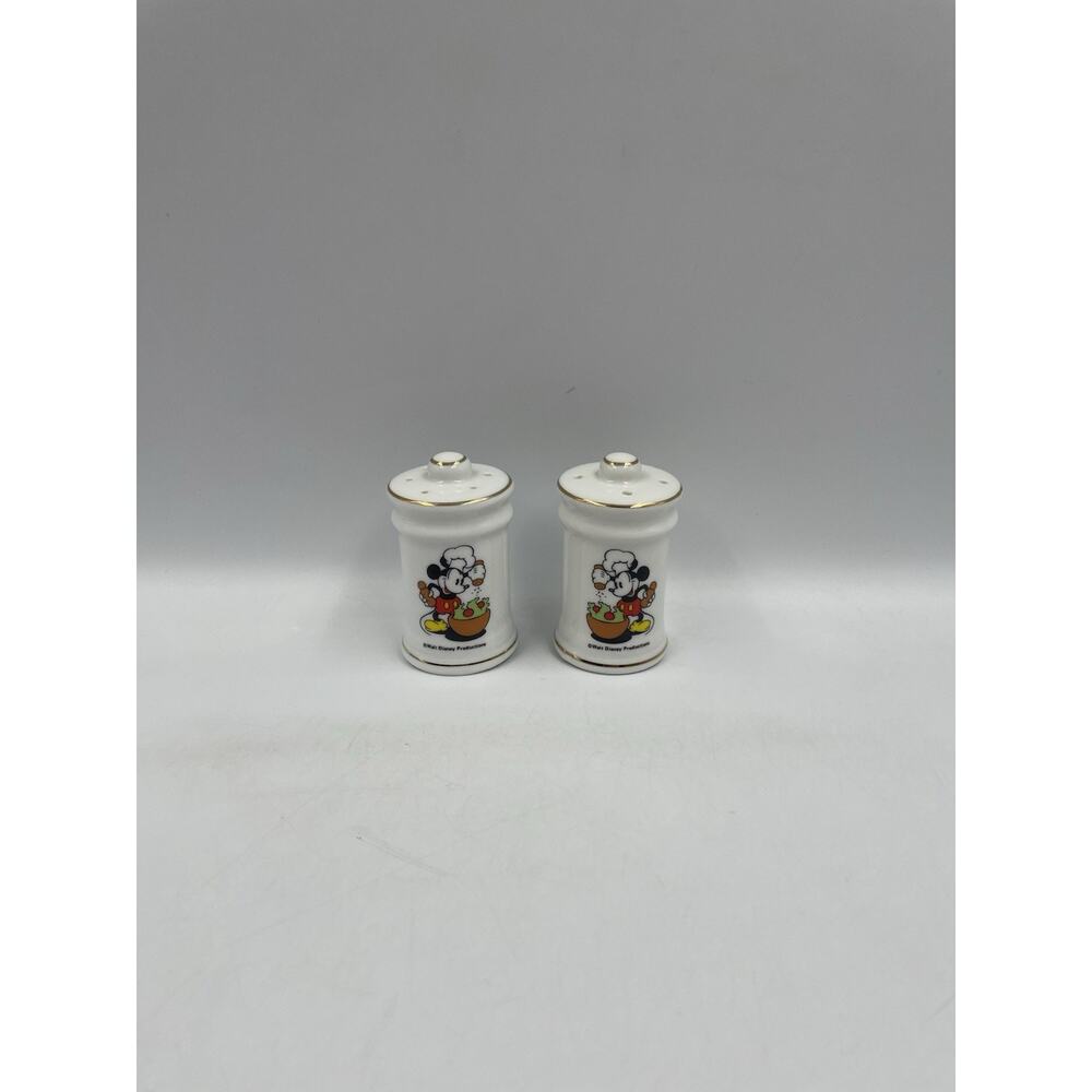Vintage Walt Disney Productions Mickey Mouse Ceramic Salt & Pepper Shakers Japan - Picture 2 of 6